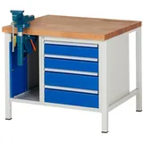 Rau Werkbank höhenverstellbar 8185A2, B1000xT900xH840-1040mm, 4x Schublade-TA, SSKL