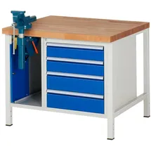Rau Werkbank höhenverstellbar 8185A2, B1000xT900xH840-1040mm, 4x Schublade-TA, SSKL
