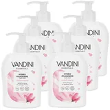 Vandini 6x Hydro Flüssigseife Spender mit Magnolienblüte Duft 300ml - Made in Germany Spender Seife vegan - Handseife flüssig reinigt sanft - Handwaschseife für Hände - Hand soap