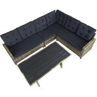 Tectake tectake® Rattan Lounge Catania für 6 Personen, widerstandsfähig - Naturbelassen