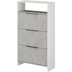 Schuhschrank DECORTIE "Kaju Schuhschrank", goldmarmor, effekt, weiß, B:78cm H:139cm T:28cm, Spanplatte, Schränke, Einfache Montage,Platzsparend