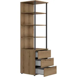Gami Schlafzimmer-Set GAMI, braun (eiche helvezia), B:205cm H:90cm T:15cm, Melamin, Schlafzimmermöbel-Sets, Elegantes Zimmer mit praktischen & funktionalen Aufbewahrungselementen