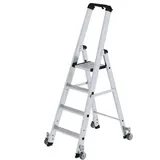 Günzburger Aluminium-Stehleiter 4 Stufen rollbar (41104)