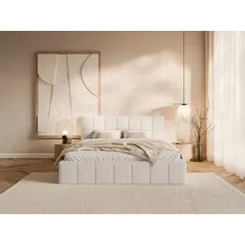 FEDVE Polsterbett, Weiß, Textil, 140x200 cm, Schlafzimmer, Betten, Polsterbetten