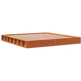 vidaXL Massivholzbett 180 x 200 cm Wachsbraun