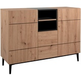 MID.YOU Kommode schwarz Eiche, 120x90x42 cm Wohnzimmer, Kommoden & Sideboards, Kommoden