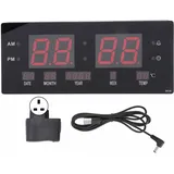 Digitale Led-wanduhr Mit Großem Display Für Büro, Wohnzimmer, Schlafzimmer, 100–240 V