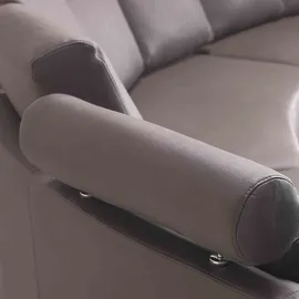 Beliani Sofa mit Ottomane Braun 7-Sitzer U-Förmig Halbrund Verstellbare Kopfstützen Wohnlandschaft Ecksofa Modulsofa Modern Wohnzimmer - Braun/Silber