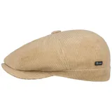 Lipodo 8 Panel Cord Flatcap Herren Flat Cap Baumwolle Schiebermütze Made in Italy Unifarben Herbst Winter Regular-Fit Gefüttert beige L (58-59 cm) - L