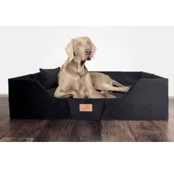 Tierlando ® COLUMBUS Orthopädisches Hundebett | Reisehundebett | Tragbar Faltbar schwarz 1 m, 25 cm, 80 cm