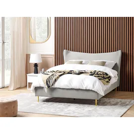 Beliani Chaleix 140 x 200 cm H2 Hellgrau/Gold