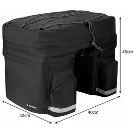 TRIZAND Gepäckträgertasche 60 l schwarz