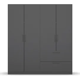 inosign by rauch Schlafzimmer-Set INOSIGN BY RAUCH "Komplettschlafzimmer Schlafzimmer Challenger (Set 4-teilig)", grau (grau metallic), Schrankbreite/-höhe 181/197cm + ohne Matratze, B/H: 140cm x 200cm, Holzwerkstoff, Schlafzimmermöbel-Sets, Schrank 2 Breiten, Bett 3