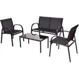 FRG Loungeset 4-tlg. Schwarz
