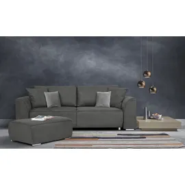 INOSIGN 3-Sitzer INOSIGN "BEATRICE, B: 250 cm - wahlweise mit Bettfunktion", grau (anthrazit), B:250cm H:92cm T:107cm, Sofas, u. Bettkasten, incl. 2 Zierkissen
