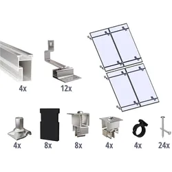 Prior PV Schrägdach-Montageset 2x2 Solarmodule
