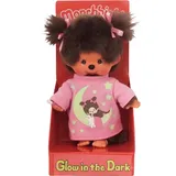 Sekiguchi Monchhichi Mädchen, Glow in the Dark Elementen und Zöpfen mit Schleifen, ca. 20 cm