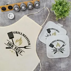 Grill SET (Schürze & Topflappen) mit Motiv & Individualisierung