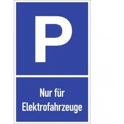 Dreifke® Parkplatzschild - Nur für Elektrofahrzeuge, Alu, 250x400 mm
