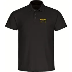 multifanshop Poloshirt - Braunschweig - Herzschlag - Druck gelb - Polo