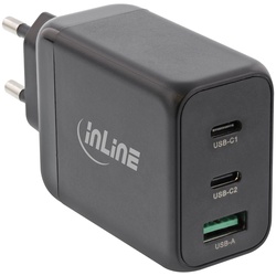 USB PD Netzteil, GaN Ladegerät 3-Port, Dual USB-C + USB-A, 65W