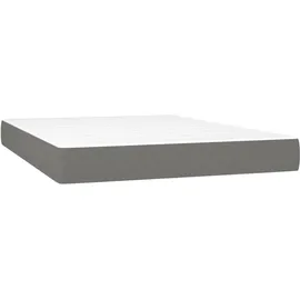 vidaXL Boxspringbett mit Matratze Dunkelgrau 140x200 cm Stoff1397830