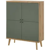 furn.design Highboard in Salbei und Evoke Eiche Kommode skandinavisch 107 x 134 cm
