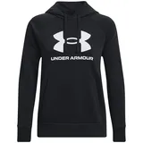 Under Armour Rival Fleece Big Logo Hoodie Damen 001 black/white XS
