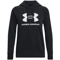 Under Armour Rival Fleece Big Logo Hoodie Damen 001 black/white XS