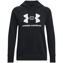 Under Armour Rival Fleece Big Logo Hoodie Damen 001 black/white XS