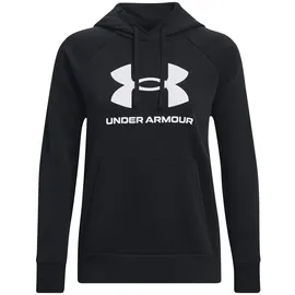 Under Armour Rival Fleece Big Logo Hoodie Damen 001 black/white XS