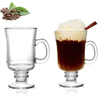 Wandige Kaffeegläser für Cappuccino, mit Griff, Latte Macchiato Glasses with Handle, Double-Walled Thermal Glass for Cappuccino, Latte, Tea, Coffee,