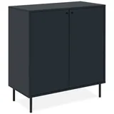 Finori Kommode , Dunkelblau , Metall , 2 Fächer , 80x90x40 cm