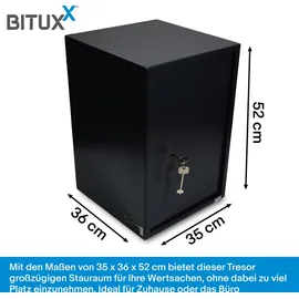 BITUXX Möbeltresor mit Schlüssel / keine Sicherheitsstufe