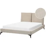 Beliani Beliani, Polsterbett Taupe Lattenrost Cord Melle 140 x 200 cm