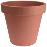 Spetebo Pflanzkübel Kunststoff Pflanzkübel rund M Ø 38 cm terracotta (Stück, 1 St., Blumentopf), klassischer runder Pflanzkübel für den Garten rot Ø 38 cm x 38 cm x 35 cm