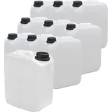 plasteo® 10 x 5 Liter Kanister Wasserkanister Campingkanister Lebensmittelecht BPA frei Gastronomie Gewerbe Camping Wohnwagen Indoor Outdoor