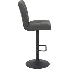 Hela Tische, 2er Set Barhocker LENI Bezug Microfaser anthrazit, schwarz), B:44cm H:102cm T:57cm, 100% Polyester, Hocker, Barhocker, Komfortsitz mit Federkorb