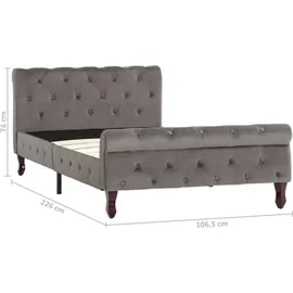 vidaXL Bettgestell 100 x 200 cm Grau
