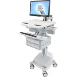 Ergotron Wagen für LCD-Display/Tastatur/Maus/CPU/Notebook/Barcodescanner (offene Architek, Notebookwagen, Grau