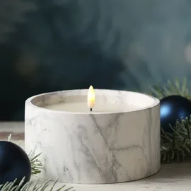 MARELIDA LED Kerze Marmoroptik D: 15 cm grau