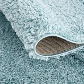 Carpet City "Pulpy 100" Gr. 7, blau, -240x340 cm - Shaggyteppich Langflor - Kettfäden - Schlafzimmerteppich Flauschig weich, mit Fransen, uni, viele Größen, Wohnzimmer, Schafzimmer
