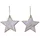 Decoris Christbaumschmuck Holz Sterne 12cm x 2 Stück mit Glitzer braun Natur weiß