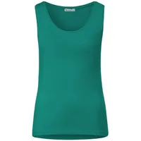 STREET ONE Damen A317511 Basic Top In Unifarbe, Intense Aqua, 36 EU - 36