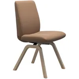Polsterstuhl STRESSLESS "Laurel", braun (latte batick, schwarz), B:49cm H:92cm T:59cm, Leder BATICK: BATICK ist ein leicht korrigiertes, durchgefärbtes und genarbtes Möbelleder, bei dem die meisten Unebenheiten und Spuren in der Regel entfernt wurden., Stühle, Polsterstuhl, Low Back, Größe L, mit schräggestellten Beinen in Schwarz