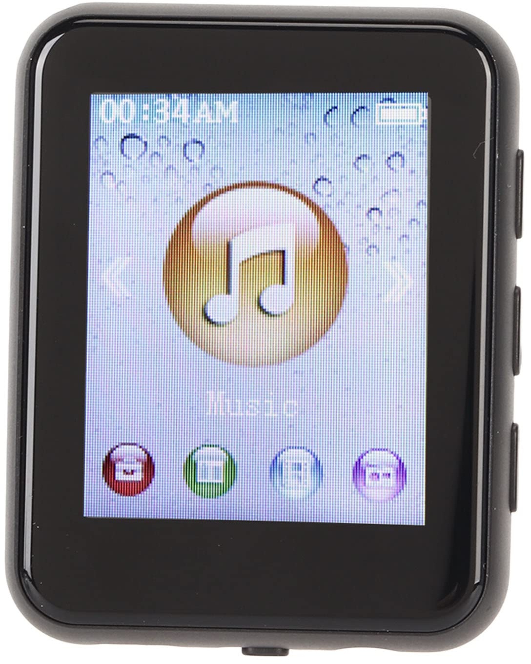 Fockety MP3 Player mit Bluetooth, 1,8 Zoll HD Touchscreen Musikplayer mit Lautsprecher, 8G Videoplayer, APP Download Ebook 400 MAh Tragbarer HiFi Sound Walkman Digitalmusikplayer (Schwarz)