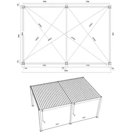 Weide Pergola Deluxe Plus M LED ca. 600x400 cm anthrazit