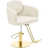 Physa Friseurstuhl Fußstütze höhenverstellbar Barber-Stuhl 200 kg Winsford Creme&Gold