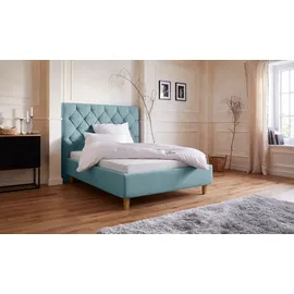 Home Affaire Polsterbett HOME AFFAIRE "Sunley 140", grün (mint), B:163cm L:210cm, Struktur (100% Polyester);Samtstoff (100% Polyester), Betten, Polsterbett, Kreuzsteppung, Kopfteilhöhe 142 cm, ohne oder mit Matratze/Lattenrost