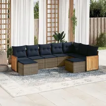 vidaXL Gartensofa-Set 9-tlg. grau